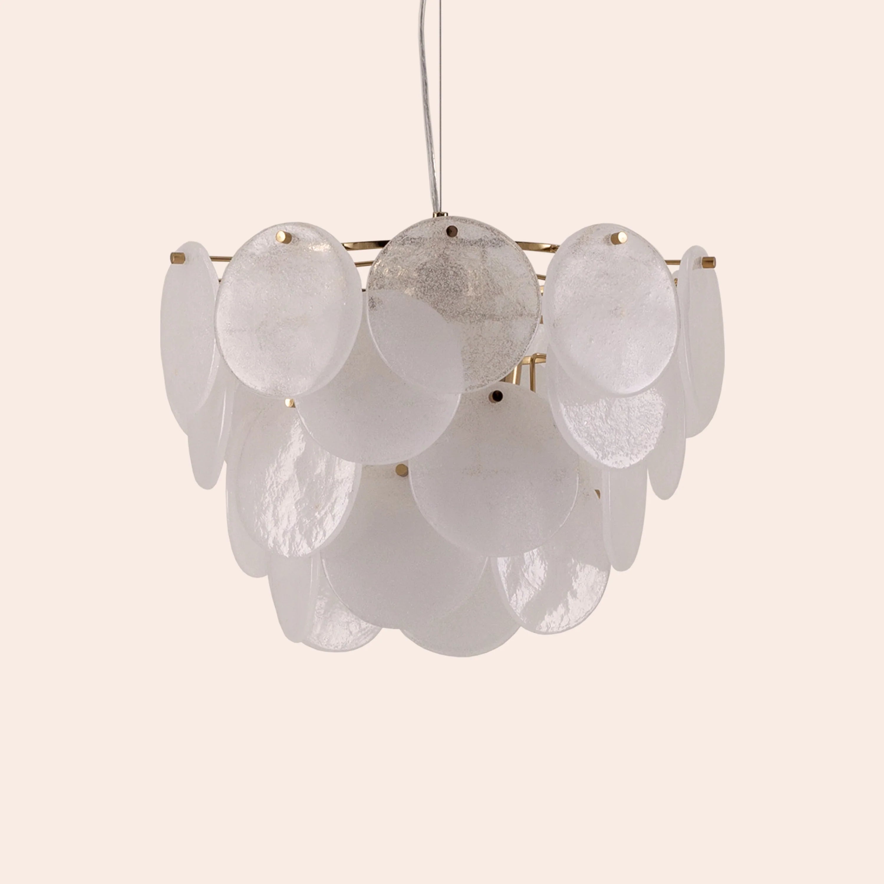 White glass chandelier ceiling light - Miola