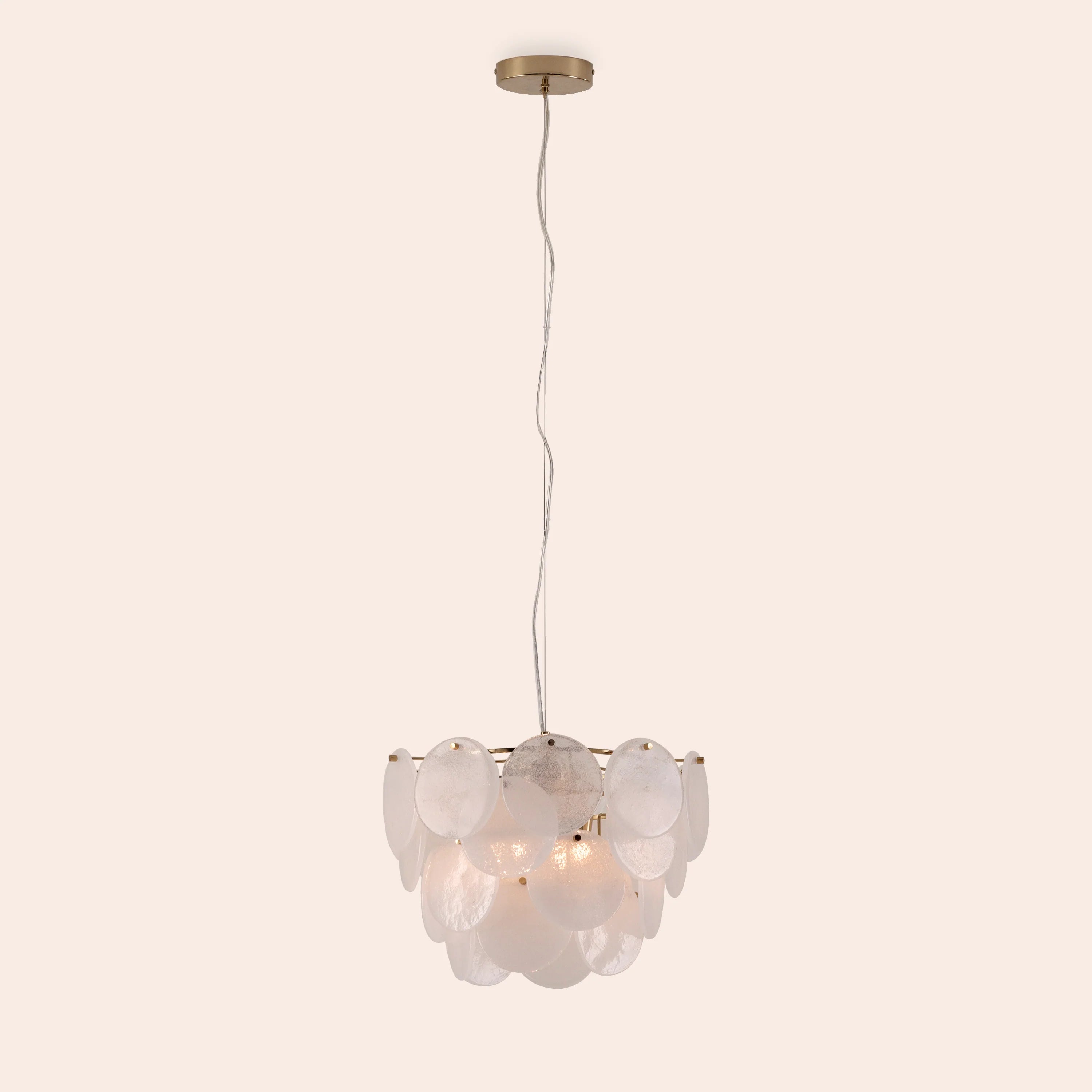 White Glass Chandelier Ceiling Light - Miola
