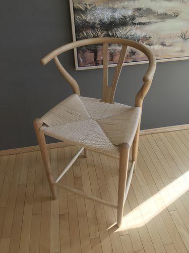 Wishbone Classical Bar Stool, Black Ash - Miola