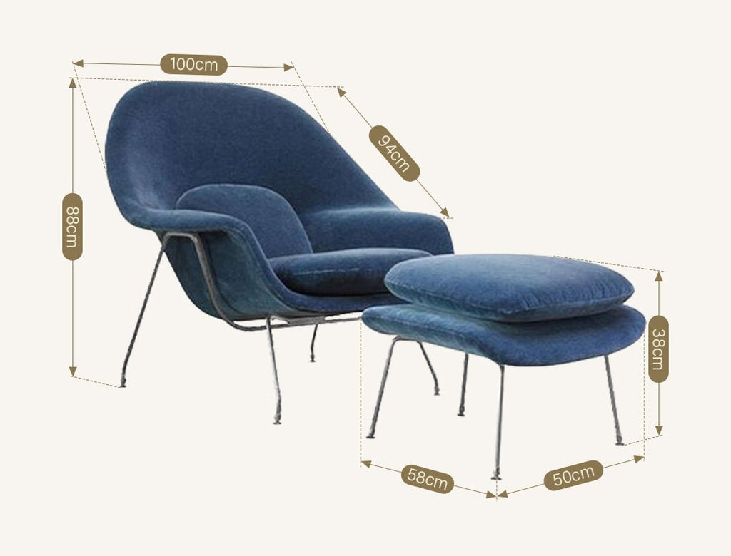 Womb Lounge Chair And Footstool, Armchair - Miola