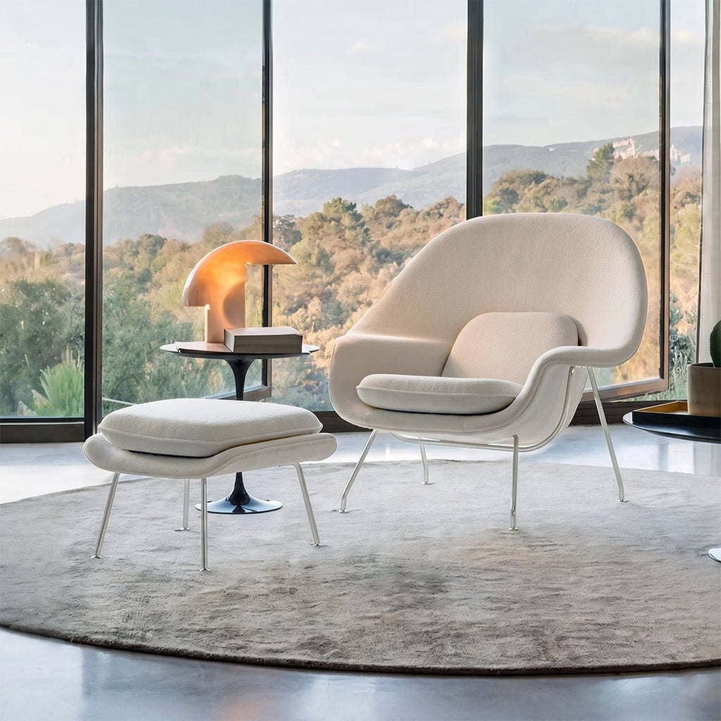 Womb Lounge Chair And Footstool, Armchair - Miola