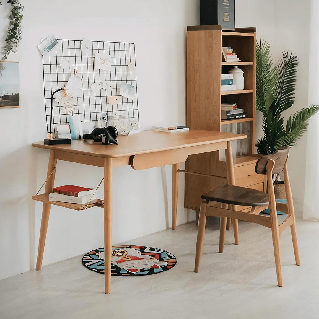 Y72 Oak Office Desk, Three Woods Available - Miola