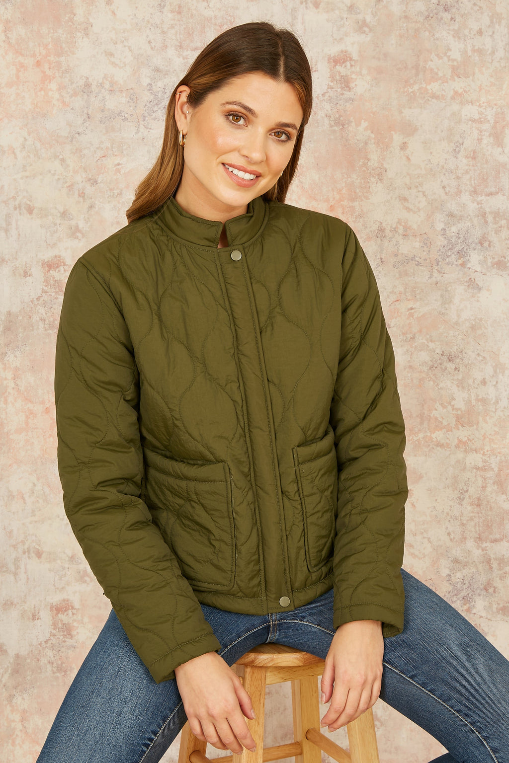 Green Short Quilted Jacket