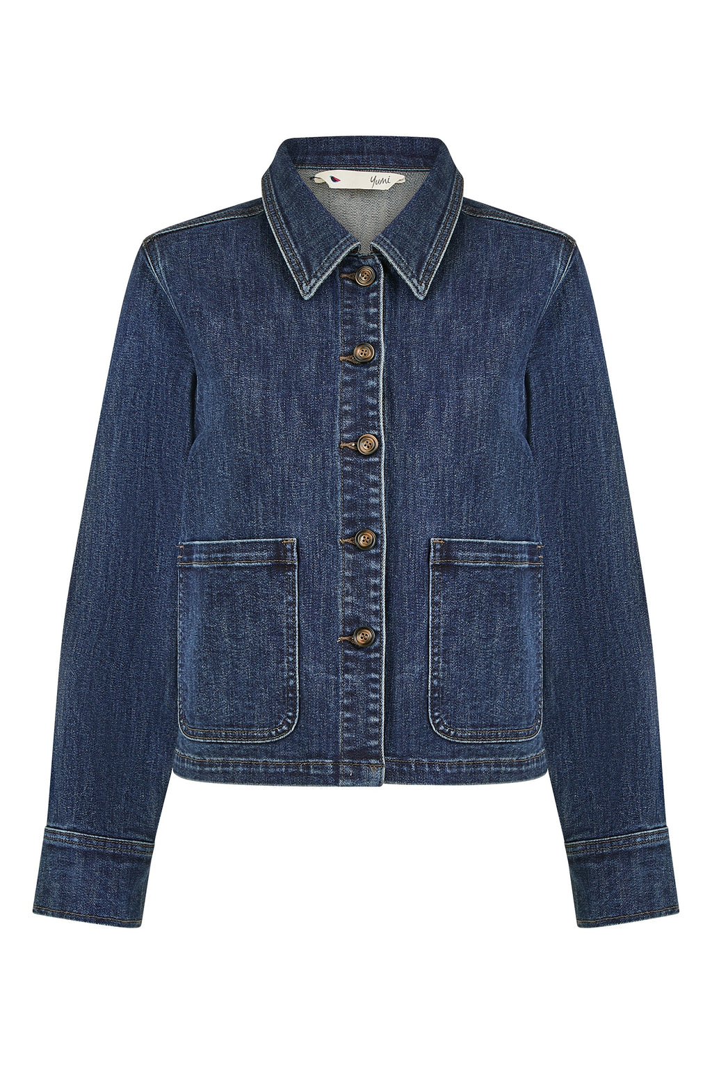 Blue Denim Jacket With Patch Pockets