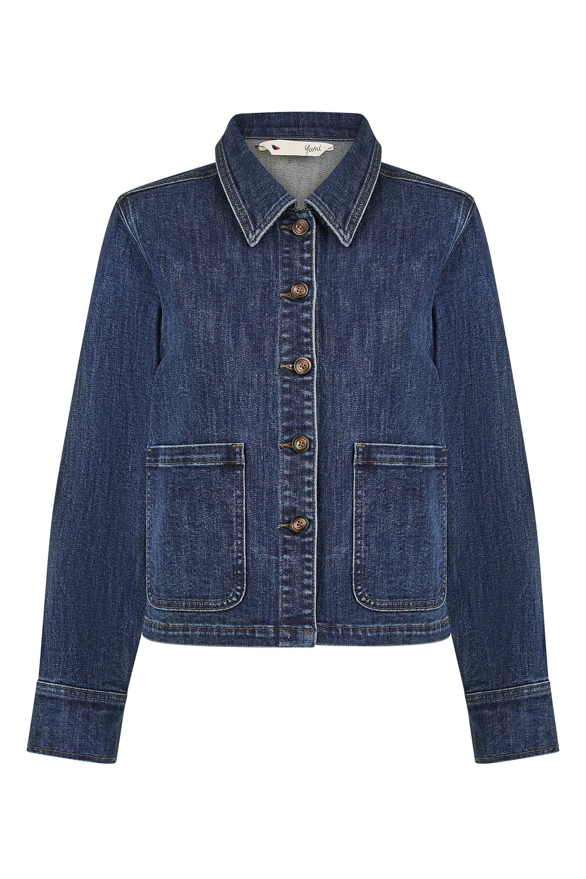 Blue Denim Jacket With Patch Pockets