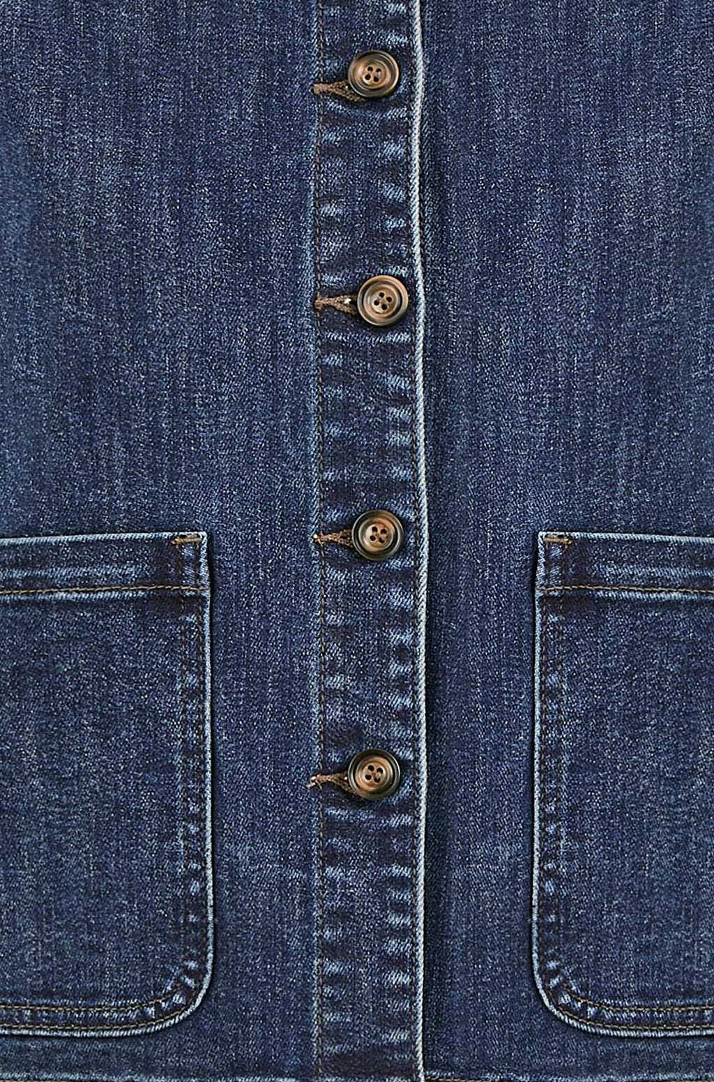 Blue Denim Jacket With Patch Pockets