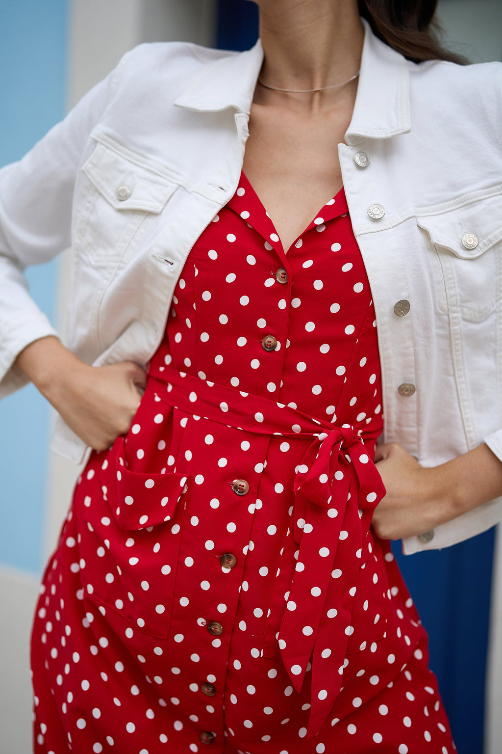 White Stretch Cotton Denim Jacket