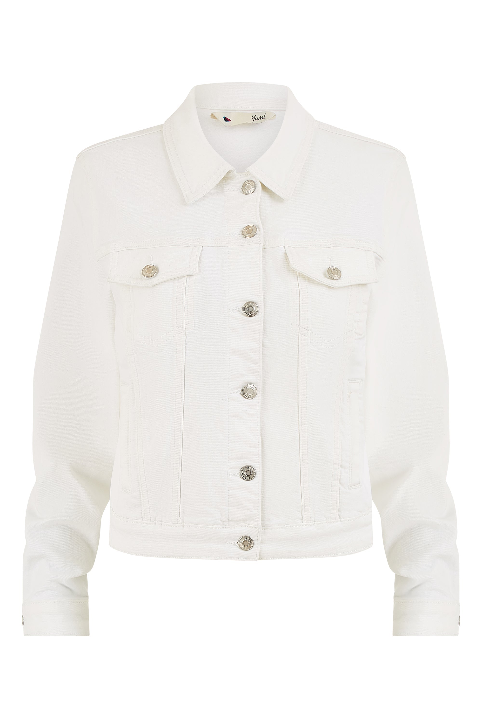 White Stretch Cotton Denim Jacket