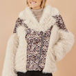 Load image into Gallery viewer, Cream Fur Biker Jacket With Leopard Print
