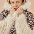 Load image into Gallery viewer, Cream Fur Biker Jacket With Leopard Print

