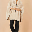 Load image into Gallery viewer, Beige Textured Fur Lined Cape

