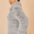 Load image into Gallery viewer, Grey Luxe Faur Fur Coat
