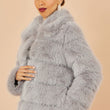 Load image into Gallery viewer, Grey Luxe Faur Fur Coat
