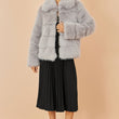 Load image into Gallery viewer, Grey Luxe Faur Fur Coat
