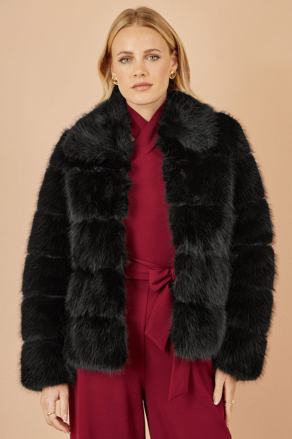 Black Luxe Faur Fur Coat - Miola