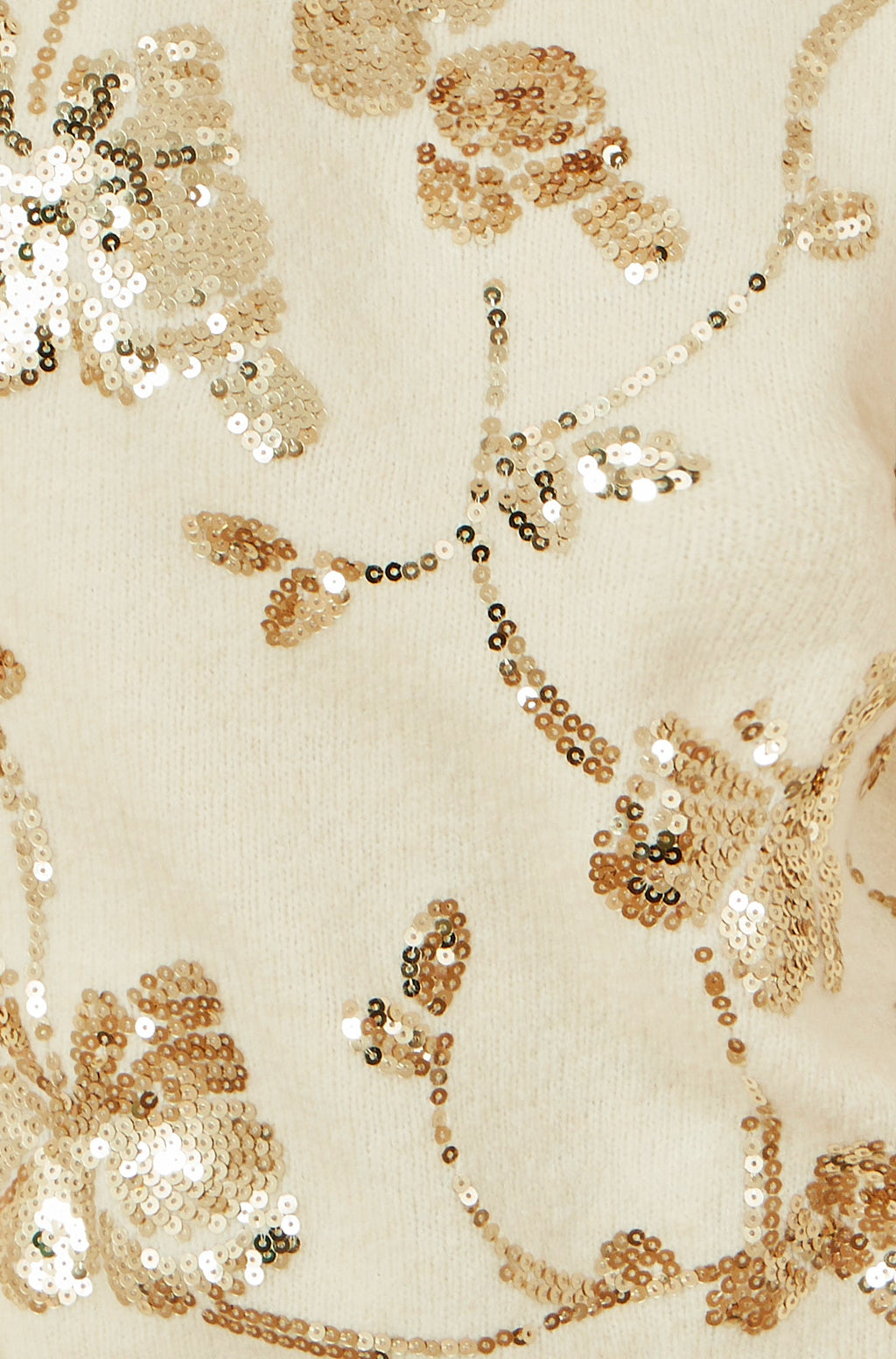 Cream Relaxed Knitted Jumper With Sequin Detail