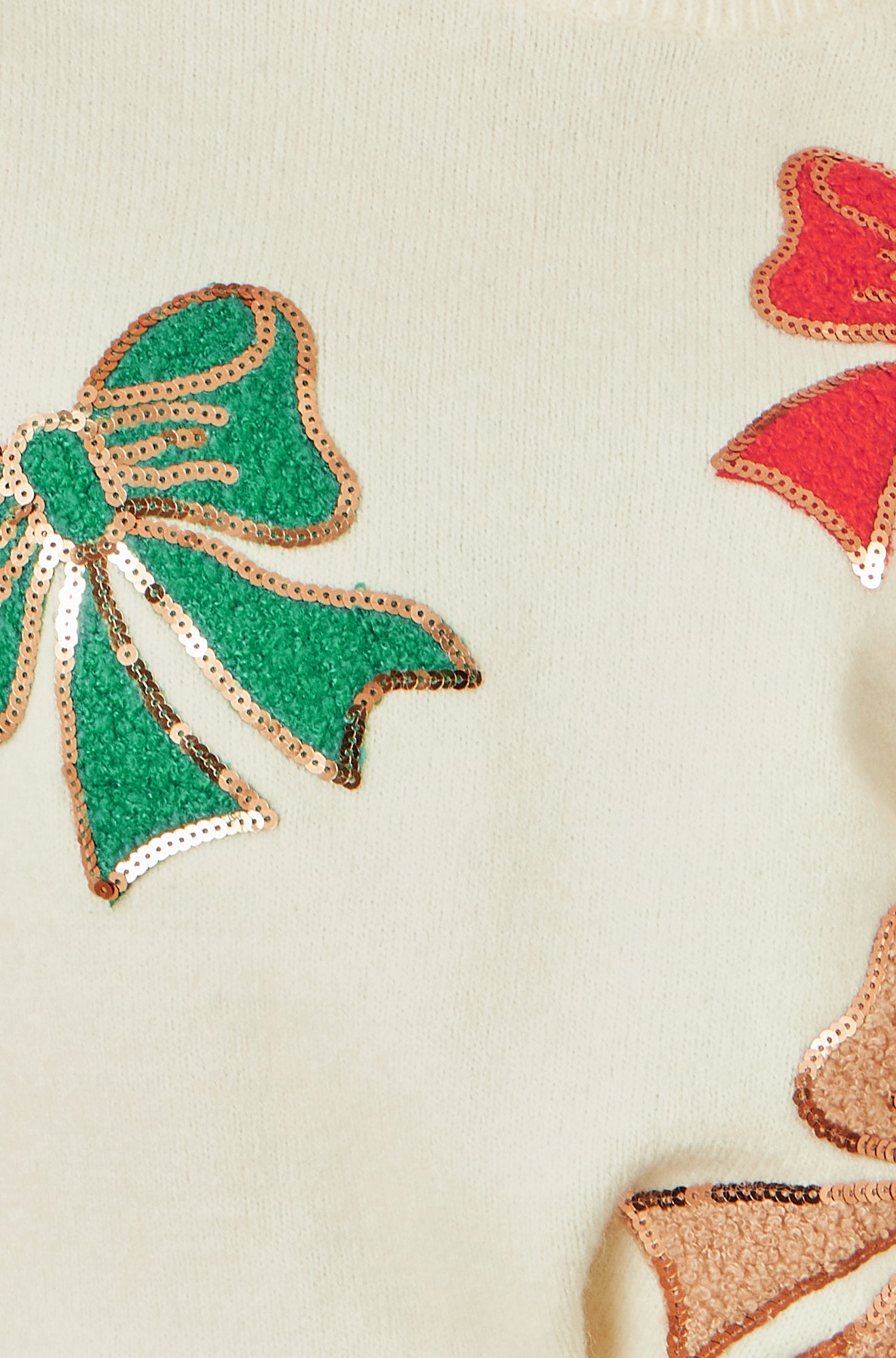 White Sequinned Bow Relaxed Fit Jumper