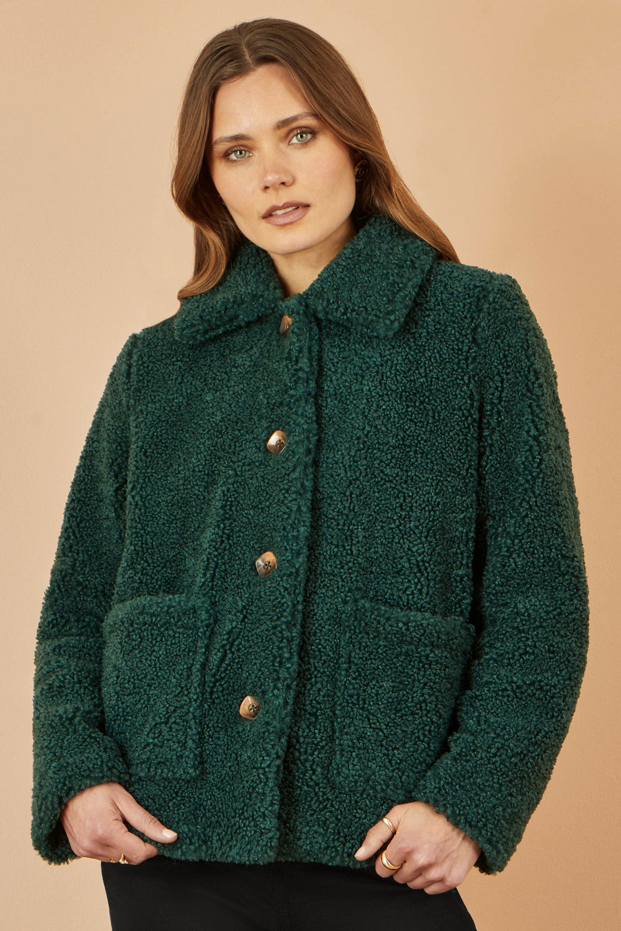 Green Short Teddy Bear Jacket