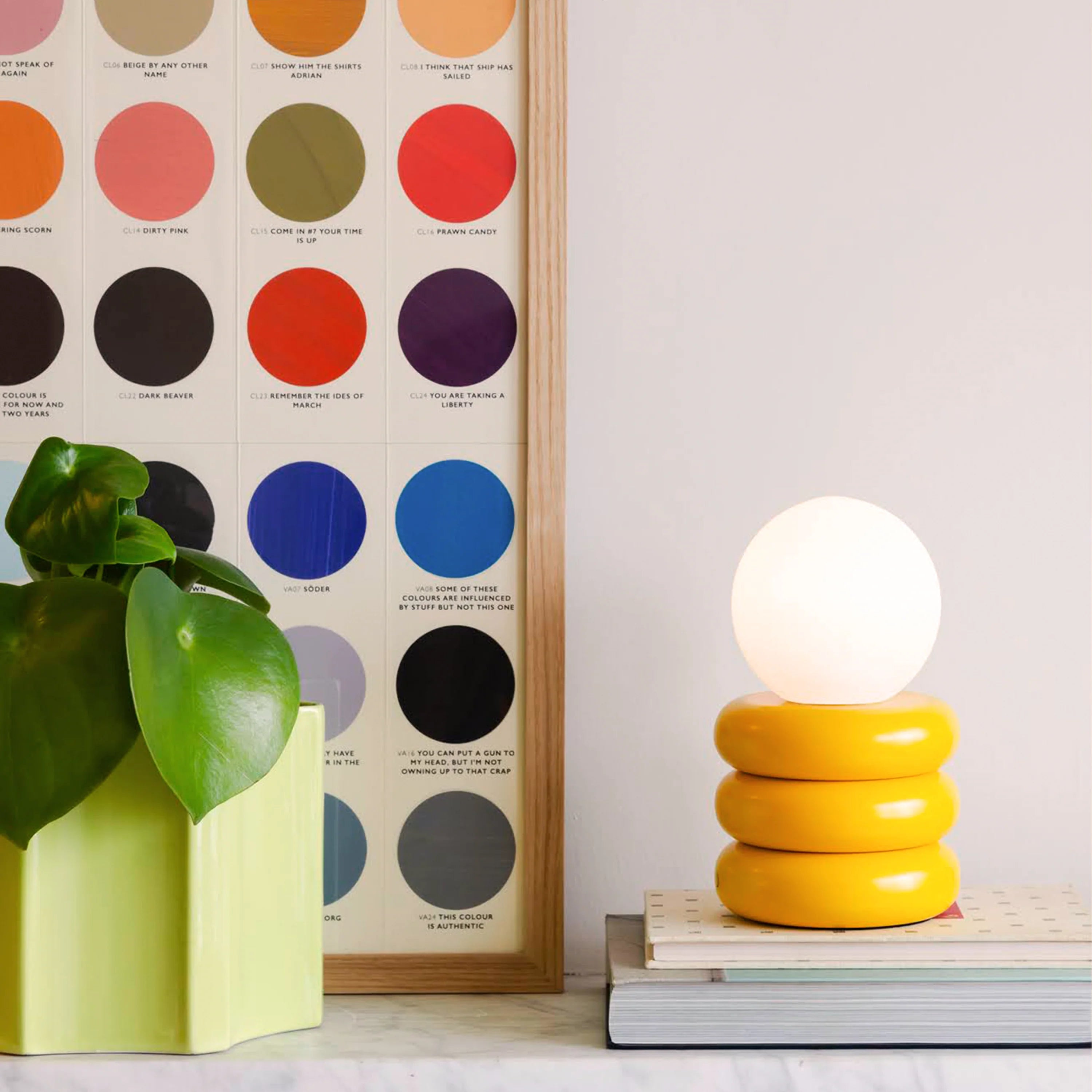 Yolk yellow tube cordless table lamp