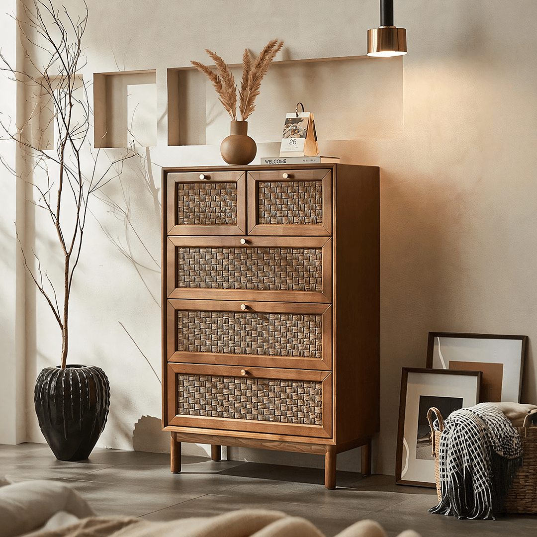 Zulu Art Deco Sideboard, Solid Wood, Walnut - Miola
