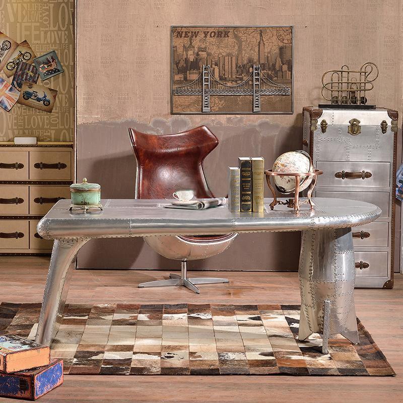 Aviator Egg Chair, Brown Leather & Aluminium - Miola