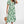 Load image into Gallery viewer, White Floral Print Lace Detail Angel Sleeve Midi Dress In Green
