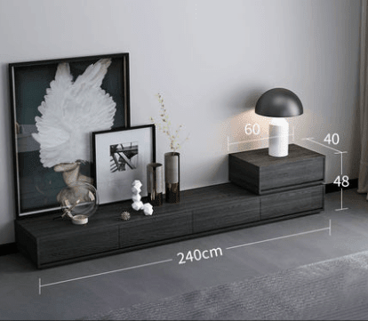 Agnes TV Stand, Black Oak - Miola