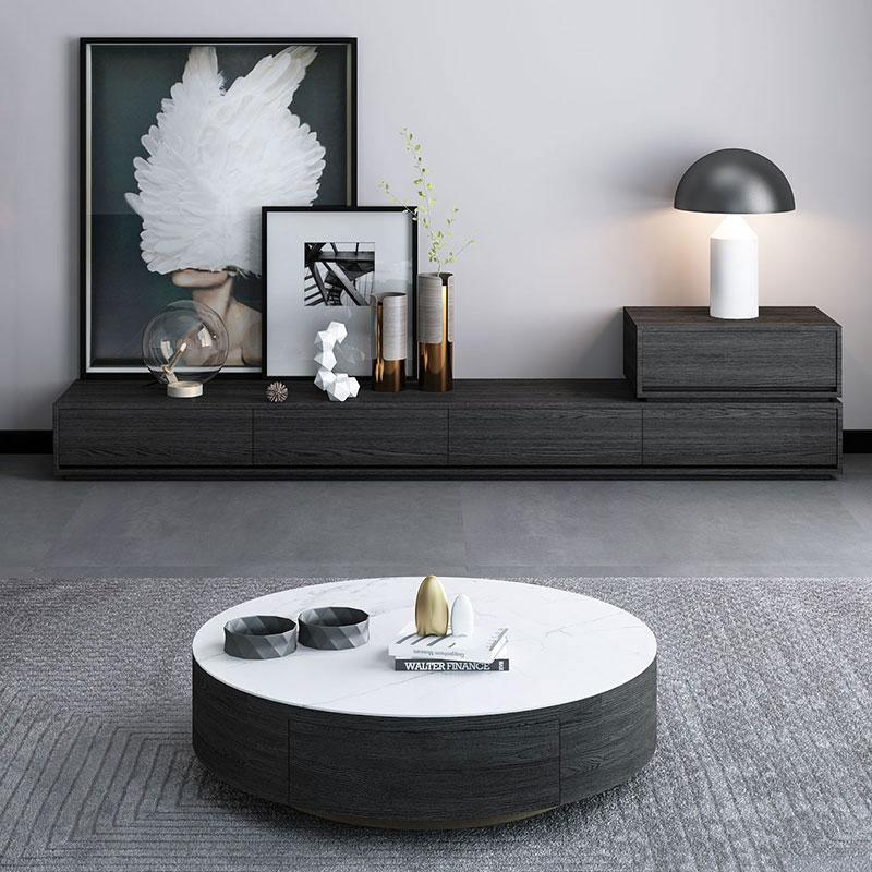 Agnes TV Stand, Black Oak - Miola
