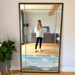 Load image into Gallery viewer, Black &amp; Gold Metal Window Mirror
