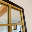 Load image into Gallery viewer, Black &amp; Gold Metal Window Mirror
