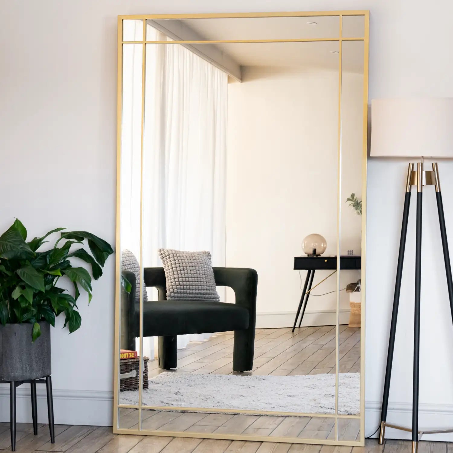 Full Length Gold Window Mirror