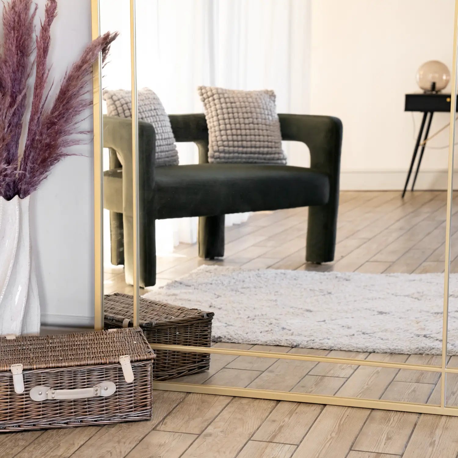 Full Length Gold Window Mirror