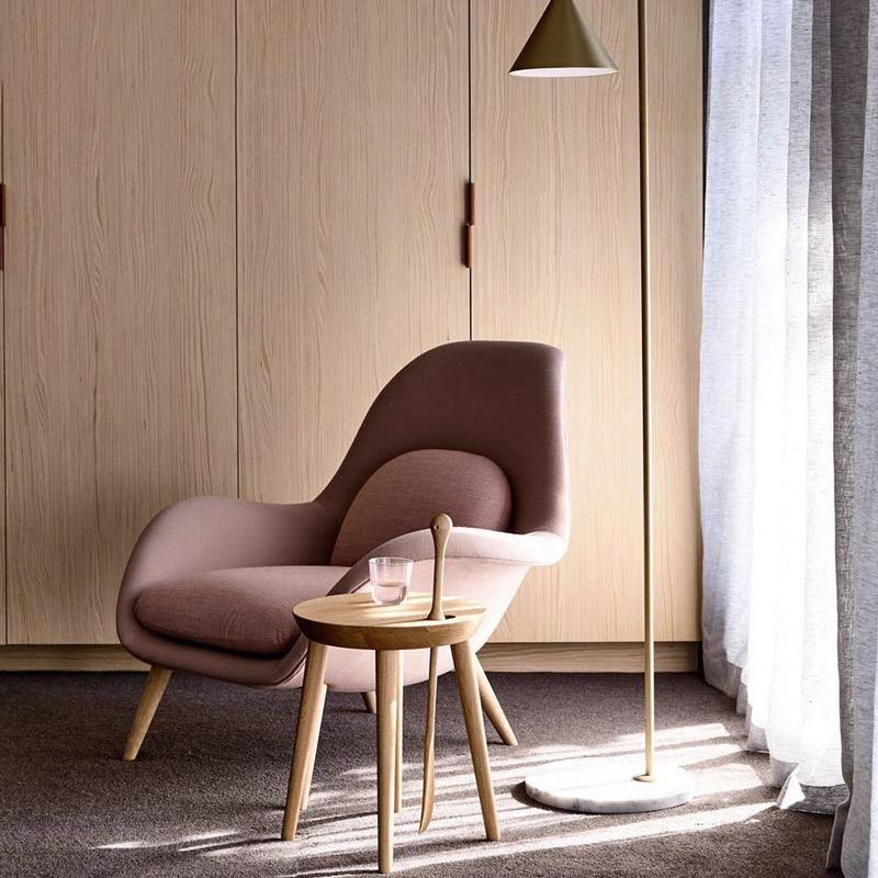 Fredericia Swoon Armchair And Footstool, Velvet - Miola