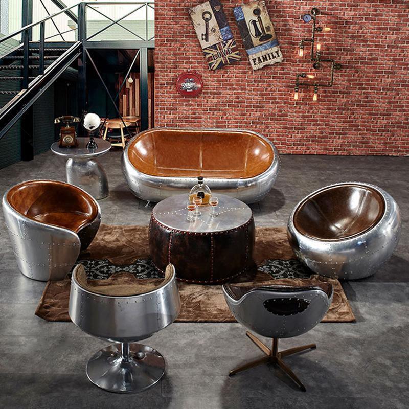 Aviator Airplane Tub Two Seater Sofa, Aluminum Loveseat - Miola