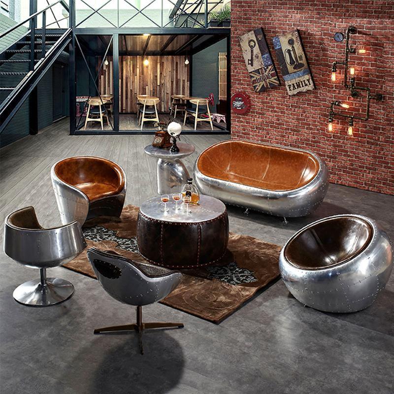 Aviator Airplane Tub Two Seater Sofa, Aluminum Loveseat - Miola