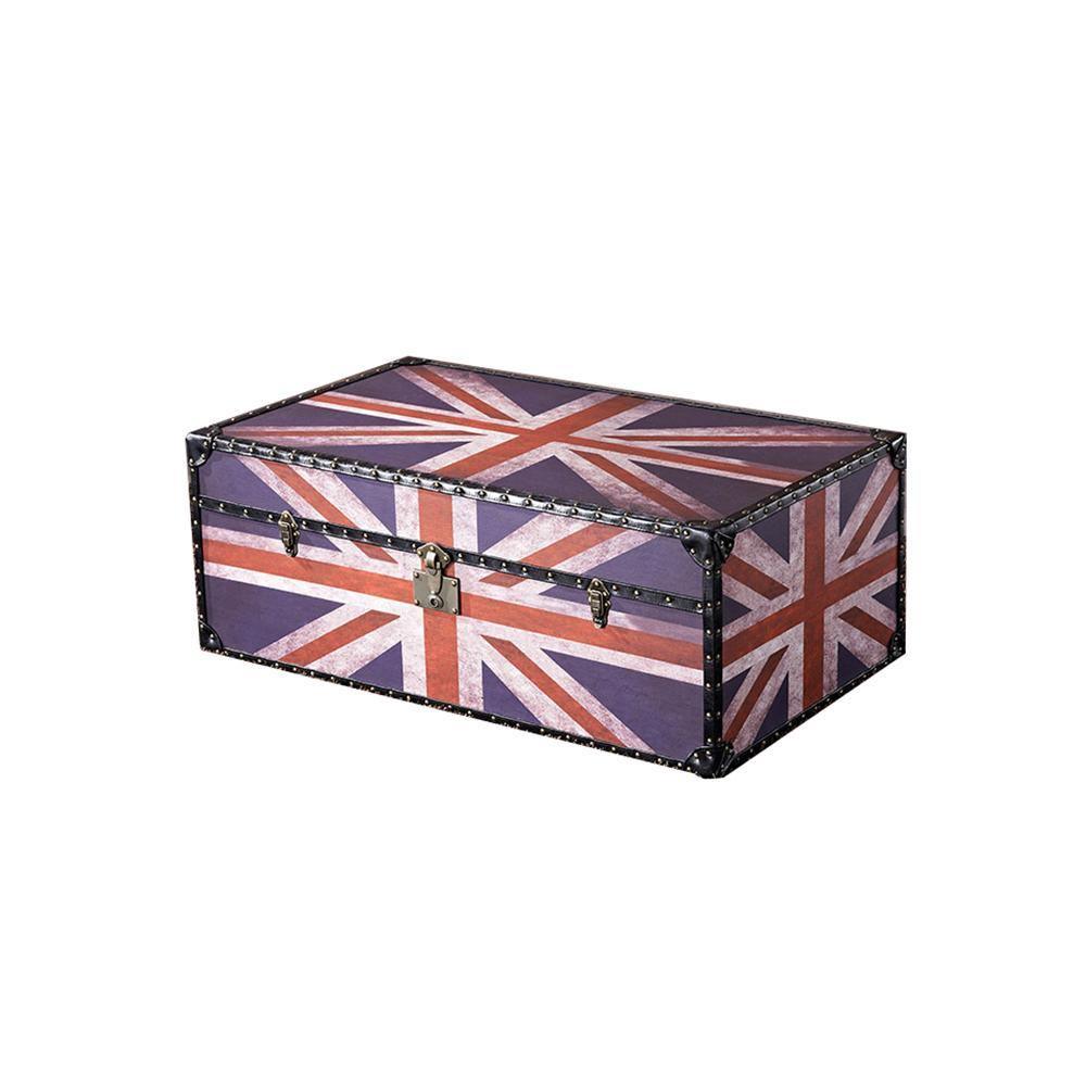 Aviator Union Jack Suitcase Coffee Table, Industrial Storage - Miola
