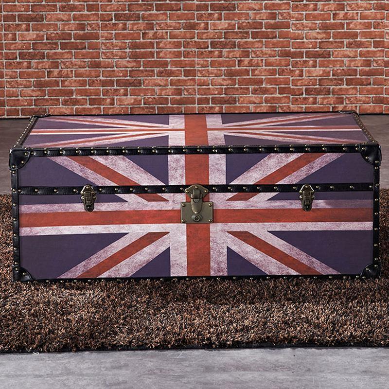 Aviator Union Jack Suitcase Coffee Table, Industrial Storage - Miola