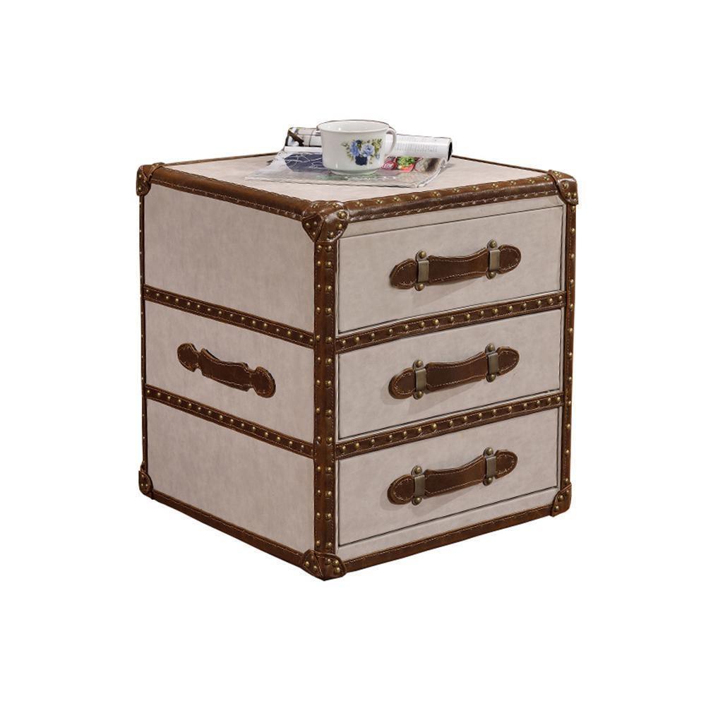 B13 Aviator Bedside Table, PU Leather - Miola