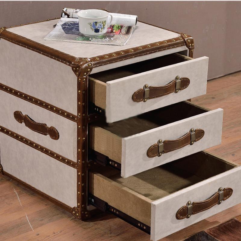B13 Aviator Bedside Table, PU Leather - Miola