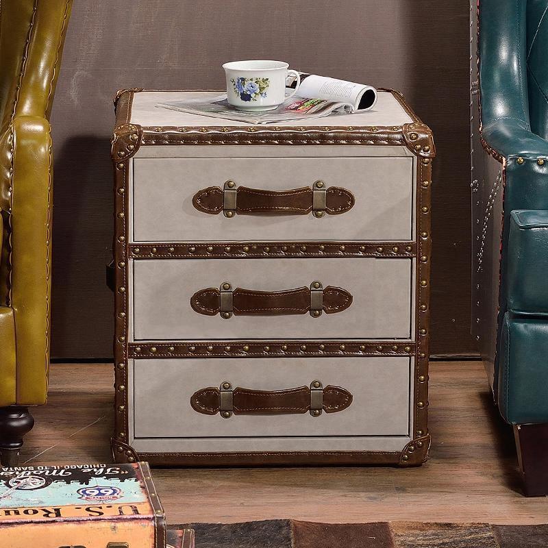 B13 Aviator Bedside Table, PU Leather - Miola