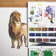 Load image into Gallery viewer, Watercolour Lion Fine Art Print
