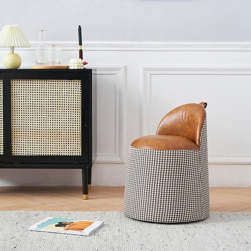 Bara Footstool, Leather - Miola