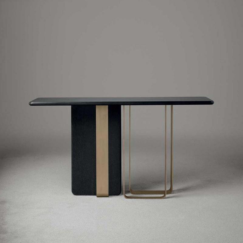 Barbican Console Table, Gold And Rosewood - Miola