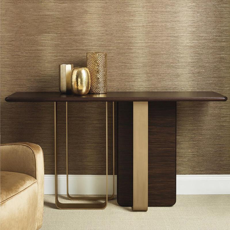 Barbican Console Table, Gold And Rosewood - Miola