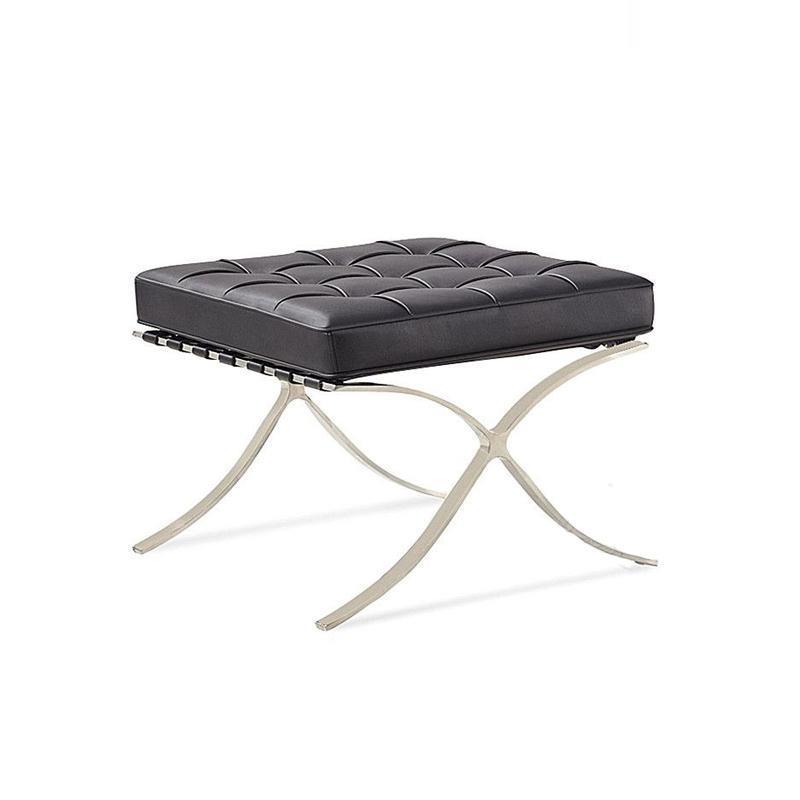 Barcelona Chair And Ottoman, Real Leather - Miola