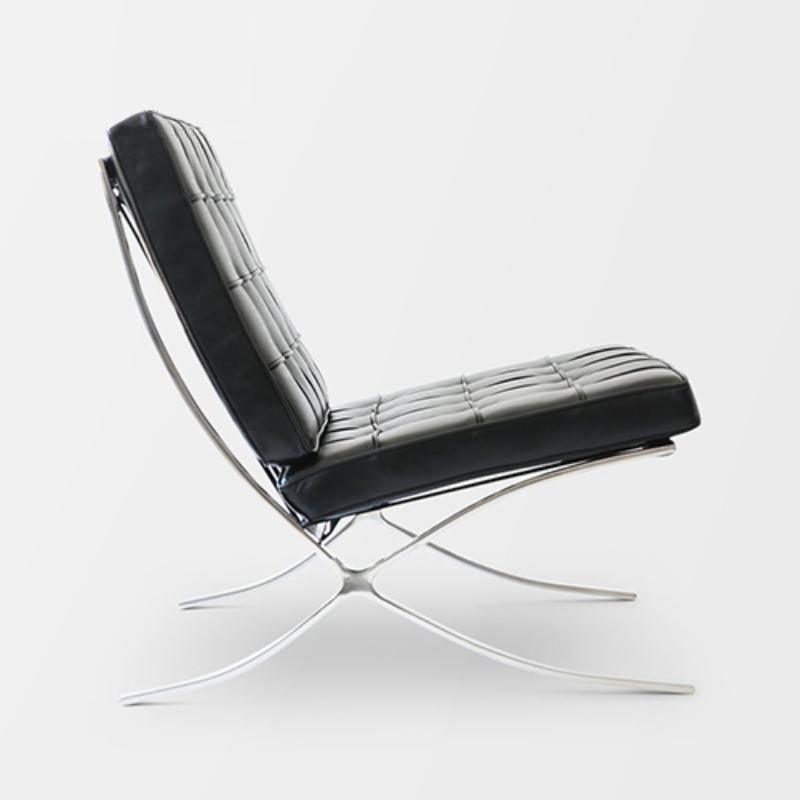 Barcelona Chair And Ottoman, Real Leather - Miola