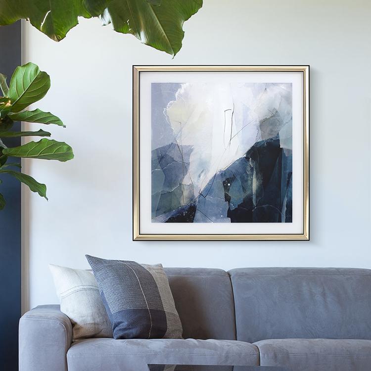 Blue Framed Wall Art Print 70*70cm - Miola