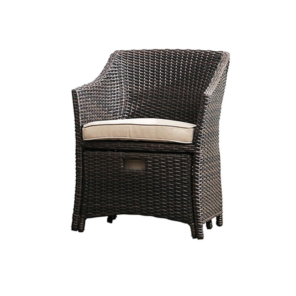 Bosco Rattan Garden Armchair And Ottoman, Indoor/ Outdoor Furniture - Miola