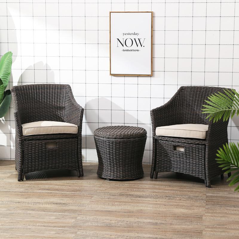Bosco Rattan Garden Armchair And Ottoman, Indoor/ Outdoor Furniture - Miola