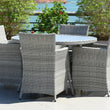 Load image into Gallery viewer, 4 Seater Round Rattan and Polywood Grey Garden Dining Set 120cm
